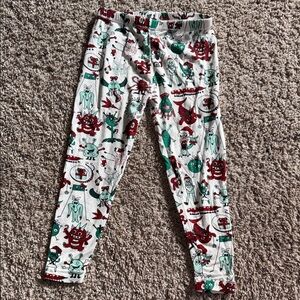 Kickee festive Christmas monster print bamboo pajama bottoms size 3T